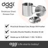 imageOGGI Stainless Steel Grease Container with Handle Removable Strainer and Flip Top Lid Perfect container for fryer oil bacon drippings lard and ghee oil Can capacity  025 Gall  1 Qt  095 Lt1 Quart