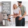 imageOGGI Stainless Steel Grease Container with Handle Removable Strainer and Flip Top Lid Perfect container for fryer oil bacon drippings lard and ghee oil Can capacity  025 Gall  1 Qt  095 Lt1 Gallon  4 Quart  375 Liter