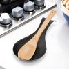 imageOGGI Stainless Steel Spoon Rest Long Handle Holds Kitchen Utensils in Place Great Spoon Rest for Counter Stove Top or Coffee Station Kitchen Accessories Utensil Rest StainlessBlack