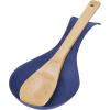 imageOGGI Stainless Steel Spoon Rest Long Handle Holds Kitchen Utensils in Place Great Spoon Rest for Counter Stove Top or Coffee Station Kitchen Accessories Utensil Rest StainlessBlue