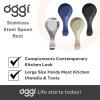 imageOGGI Stainless Steel Spoon Rest Long Handle Holds Kitchen Utensils in Place Great Spoon Rest for Counter Stove Top or Coffee Station Kitchen Accessories Utensil Rest StainlessBlack