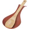 imageOGGI Stainless Steel Spoon Rest Long Handle Holds Kitchen Utensils in Place Great Spoon Rest for Counter Stove Top or Coffee Station Kitchen Accessories Utensil Rest StainlessBrick Red