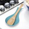 imageOGGI Stainless Steel Spoon Rest Long Handle Holds Kitchen Utensils in Place Great Spoon Rest for Counter Stove Top or Coffee Station Kitchen Accessories Utensil Rest StainlessTurquoise