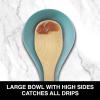 imageOGGI Stainless Steel Spoon Rest Long Handle Holds Kitchen Utensils in Place Great Spoon Rest for Counter Stove Top or Coffee Station Kitchen Accessories Utensil Rest StainlessTurquoise