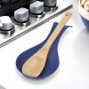 imageOGGI Stainless Steel Spoon Rest Long Handle Holds Kitchen Utensils in Place Great Spoon Rest for Counter Stove Top or Coffee Station Kitchen Accessories Utensil Rest StainlessBlue