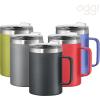 imageOGGI ThermoMug Stainless Steel Insulated Mug Double Wall Vacuum Insulated wHandle ampamp Lid Coffee Cup Camping Mug Travel Thermos 14oz420ml RedBlack