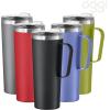 imageOGGI ThermoMug Stainless Steel Insulated Mug Double Wall Vacuum Insulated wHandle ampamp Lid Coffee Cup Camping Mug Travel Thermos 14oz420ml RedBlack