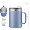 imageOGGI ThermoMug Stainless Steel Insulated Mug Double Wall Vacuum Insulated wHandle ampamp Lid Coffee Cup Camping Mug Travel Thermos 14oz420ml RedBlue