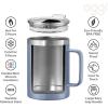 imageOGGI ThermoMug Stainless Steel Insulated Mug Double Wall Vacuum Insulated wHandle ampamp Lid Coffee Cup Camping Mug Travel Thermos 14oz420ml RedBlue