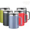 imageOGGI ThermoMug Stainless Steel Insulated Mug Double Wall Vacuum Insulated wHandle ampamp Lid Coffee Cup Camping Mug Travel Thermos 14oz420ml RedBlue