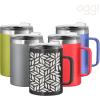 imageOGGI ThermoMug Stainless Steel Insulated Mug Double Wall Vacuum Insulated wHandle ampamp Lid Coffee Cup Camping Mug Travel Thermos 14oz420ml RedGeo Leaf