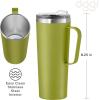 imageOGGI ThermoMug Stainless Steel Insulated Mug Double Wall Vacuum Insulated wHandle ampamp Lid Coffee Cup Camping Mug Travel Thermos 14oz420ml RedGreen