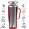 imageOGGI ThermoMug Stainless Steel Insulated Mug Double Wall Vacuum Insulated wHandle ampamp Lid Coffee Cup Camping Mug Travel Thermos 14oz420ml RedRed