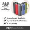 imageOGGI ThermoMug Stainless Steel Insulated Mug Double Wall Vacuum Insulated wHandle ampamp Lid Coffee Cup Camping Mug Travel Thermos 14oz420ml RedRed