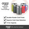 imageOGGI ThermoMug Stainless Steel Insulated Mug Double Wall Vacuum Insulated wHandle ampamp Lid Coffee Cup Camping Mug Travel Thermos 14oz420ml RedRed