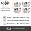 imageOggi 5Quart TwoTone Stainless Steel Mixing Bowl Great for Mixing Making Dough Dressing Salads Mixing Eggs Washing Vegetables3Quart