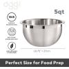 imageOggi 5Quart TwoTone Stainless Steel Mixing Bowl Great for Mixing Making Dough Dressing Salads Mixing Eggs Washing Vegetables3Quart