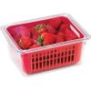 imageOggi Berry Container for Fridge  Double Colander Basket  Ideal Berry Containers for Fridge Includes Berry Colander Insert 875quot x 675quot x 375quot RedRed