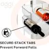 imageOggi Bottle Rack for Wine 6 Bottle Wine Storage  Stackable Wine Rack Secure Stack Tabs Water Bottle Storage Wine Bottle Holder for Kitchen Cabinet Fridge  Each Rack Holds 3 Bottles 2 Pack4pc New