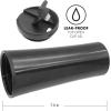 imageOggi CONTOUR Stainless Steel Travel Tumbler  Black 16 oz with flip open lid for hot and cold beveragesBlack