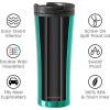 imageOggi CONTOUR Stainless Steel Travel Tumbler  Black 16 oz with flip open lid for hot and cold beveragesChampagne