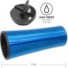 imageOggi CONTOUR Stainless Steel Travel Tumbler  Black 16 oz with flip open lid for hot and cold beveragesMidnight Blue