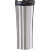 imageOggi CONTOUR Stainless Steel Travel Tumbler  Black 16 oz with flip open lid for hot and cold beveragesSilver