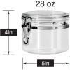 imageOggi Clear Canister with Clamp Lid 28 oz  Large Airtight Food Storage Container for Kitchen ampamp Pantry Storage of Bulk Dry Foods Including Pasta Flour Sugar Coffee Rice Tea Spices ampamp Herbs28Fluid Ounce