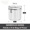 imageOggi Clear Canister with Clamp Lid 28 oz  Large Airtight Food Storage Container for Kitchen ampamp Pantry Storage of Bulk Dry Foods Including Pasta Flour Sugar Coffee Rice Tea Spices ampamp Herbs150Fluid Ounce