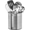 imageOggi Jumbo Stainless Steel Rotating Utensil Holder with Removable Divider  Stylish kitchen cooking utensil organizer Height 75quot