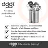 imageOggi Jumbo Stainless Steel Rotating Utensil Holder with Removable Divider  Stylish kitchen cooking utensil organizer Height 75quot