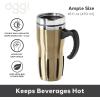 imageOggi Multigrip Stainless Steel Thermal Travel Mug  Olive 16oz with slide open lid for hot and cold beveragesChampagne