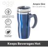 imageOggi Multigrip Stainless Steel Thermal Travel Mug  Olive 16oz with slide open lid for hot and cold beveragesMidnight Blue