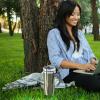 imageOggi Multigrip Stainless Steel Thermal Travel Mug  Olive 16oz with slide open lid for hot and cold beveragesOlive