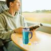 imageOggi Multigrip Stainless Steel Thermal Travel Mug  Olive 16oz with slide open lid for hot and cold beveragesPeacock