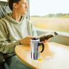 imageOggi Multigrip Stainless Steel Thermal Travel Mug  Olive 16oz with slide open lid for hot and cold beveragesStainless