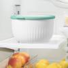 imageOggi Prep Store ampamp Serve Plastic Bowl wSeeThru Lid Dishwasher Microwave ampamp Freezer Safe 4 qt Blue wDk Blue LidBlue wDk Blue Lid