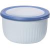 imageOggi Prep Store ampamp Serve Plastic Bowl wSeeThru Lid Dishwasher Microwave ampamp Freezer Safe 4 qt Blue wDk Blue LidBlue wDk Blue Lid