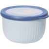 imageOggi Prep Store ampamp Serve Plastic Bowl wSeeThru Lid Dishwasher Microwave ampamp Freezer Safe 4 qt Blue wDk Blue LidBlue wDk Blue Lid