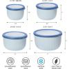 imageOggi Prep Store ampamp Serve Plastic Bowl wSeeThru Lid Dishwasher Microwave ampamp Freezer Safe 4 qt Blue wDk Blue LidBlue wDk Blue Lid