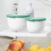 imageOggi Prep Store ampamp Serve Plastic Bowl wSeeThru Lid Dishwasher Microwave ampamp Freezer Safe 4 qt Blue wDk Blue LidBlue wDk Blue Lid