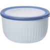 imageOggi Prep Store ampamp Serve Plastic Bowl wSeeThru Lid Dishwasher Microwave ampamp Freezer Safe 4 qt Blue wDk Blue LidBlue wDk Blue Lid