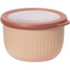 imageOggi Prep Store ampamp Serve Plastic Bowl wSeeThru Lid Dishwasher Microwave ampamp Freezer Safe 4 qt Blue wDk Blue LidBlush wBrick Red Lid