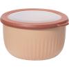imageOggi Prep Store ampamp Serve Plastic Bowl wSeeThru Lid Dishwasher Microwave ampamp Freezer Safe 4 qt Blue wDk Blue LidBlush wBrick Red Lid