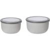 imageOggi Prep Store ampamp Serve Plastic Bowl wSeeThru Lid Dishwasher Microwave ampamp Freezer Safe 4 qt Blue wDk Blue LidLt Gray wDk Gray Lid