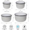 imageOggi Prep Store ampamp Serve Plastic Bowl wSeeThru Lid Dishwasher Microwave ampamp Freezer Safe 4 qt Blue wDk Blue LidLt Gray wDk Gray Lid