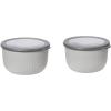 imageOggi Prep Store ampamp Serve Plastic Bowl wSeeThru Lid Dishwasher Microwave ampamp Freezer Safe 4 qt Blue wDk Blue LidLt Gray wDk Gray Lid