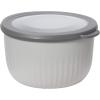 imageOggi Prep Store ampamp Serve Plastic Bowl wSeeThru Lid Dishwasher Microwave ampamp Freezer Safe 4 qt Blue wDk Blue LidLt Gray wDk Gray Lid
