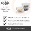 imageOggi Set of 3 x Glass Pinch Bowls  4oz with Clip Lids Ideal For Salt and Pepper Storage with Lids Condiment Bowls Mini Bowls Prep Bowls for Cooking or Mise en Place  Clear