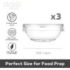 imageOggi Set of 3 x Glass Pinch Bowls  4oz with Clip Lids Ideal For Salt and Pepper Storage with Lids Condiment Bowls Mini Bowls Prep Bowls for Cooking or Mise en Place  Clear